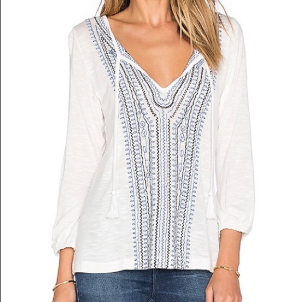 Sanctuary Boho Cream and Blue Top